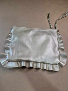 Sole Society Metallic Gold Ruffle Wristlet